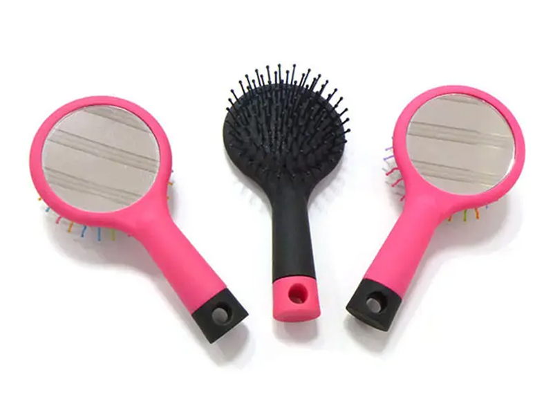 Kvinder Rainbow Black Ball Tip Soft Touch Detangling Cushion Hair Brush