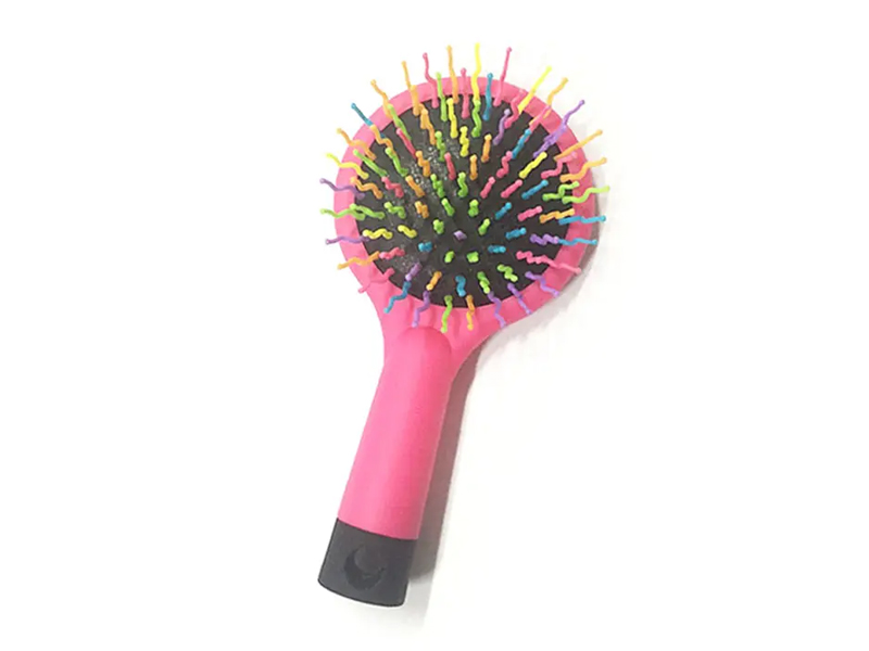 Kvinder Rainbow Black Ball Tip Soft Touch Detangling Cushion Hair Brush